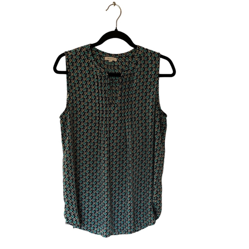 Pleione Sleeveless Blouse Blue/Teal color. Size Med.   261